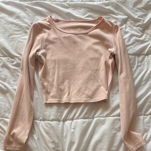 lululemon athletica Long Sleeve Crop Top in Light Pink
